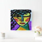 Horloge Carrée À chaque fois Art Abstrait original (Maison)