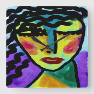 Horloge Carrée À chaque fois Art Abstrait original