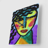 Horloge Carrée À chaque fois Art Abstrait original (Angle)