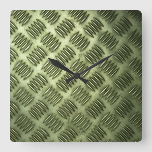 Horloge Carrée à damiers Plancher en acier métallique Texture dia (Recto)