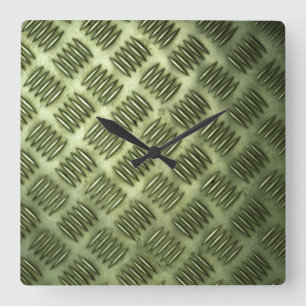 Horloge Carrée à damiers Plancher en acier métallique Texture dia