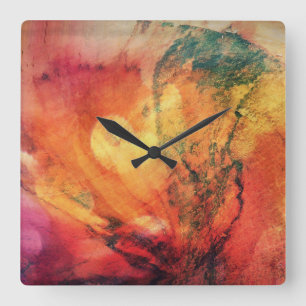Horloge Carrée A Leaf In the Wood Autumn Abstract