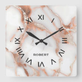 Horloge Carrée A luxurious rose-gold marble background (Recto)