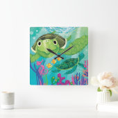 Horloge Carrée A Sea Turtle (Maison)