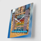 Horloge Carrée Abacus premier ordinateur (Angle)