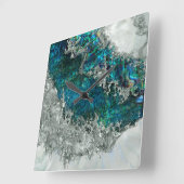 Horloge Carrée Abalone Shell Pearl et Argent 2 (Angle)