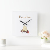 Horloge Carrée Abeille à l'heure (Maison)