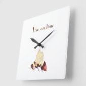 Horloge Carrée Abeille à l'heure (Angle)