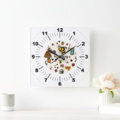 Horloge Carrée Abeille joyeux jolies abeilles mot art (Maison)