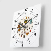 Horloge Carrée Abeille joyeux jolies abeilles mot art (Angle)