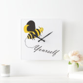 Horloge Carrée Abeille toi-même (Maison)