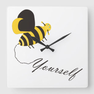 Horloge Carrée Abeille toi-même