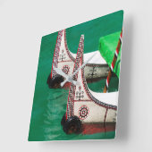 Horloge Carrée Aboriginal People's Canoe (Angle)