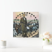 Horloge Carrée Abraham Lincoln Recites the Gettysburg Address (Maison)