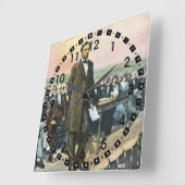 Horloge Carrée Abraham Lincoln Recites the Gettysburg Address (Angle)