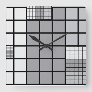 Horloge Carrée Abrégé sur gamme de gris