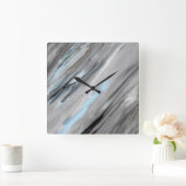 Horloge Carrée Abrégé sur gris bleu (Maison)