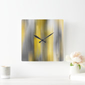 Horloge Carrée Abrégé sur jaune et gris verticale (Maison)