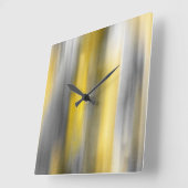 Horloge Carrée Abrégé sur jaune et gris verticale (Angle)