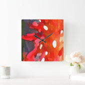 Horloge Carrée Abrégé sur rouge Sun par Amy Vangsgard (Maison)