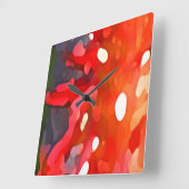 Horloge Carrée Abrégé sur rouge Sun par Amy Vangsgard (Angle)