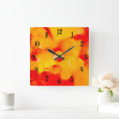 Horloge Carrée Abréviation rouge (Maison)