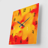 Horloge Carrée Abréviation rouge (Angle)