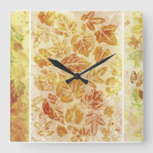 Horloge Carrée Abstract backgrounds, watercolor, leaves