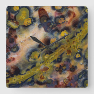 Horloge Carrée Abstract close up of Ocean Jasper