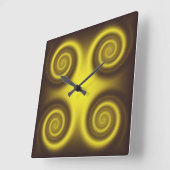 Horloge Carrée Abstract gradient de texture spirale. (Angle)