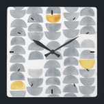Horloge Carrée Abstract Gray Watercolor Crescent Pattern<br><div class="desc">This design features a gray and yellow water color crescent pattern inspired by the 2021 Pantone colors of the year. Based on an original water color by Lisa Audit Art. Surround yourself with heartwarming art.</div>