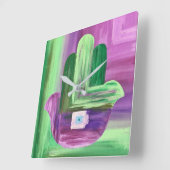 Horloge Carrée Abstract Hamsa (Angle)