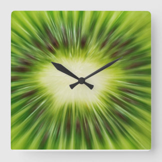Horloge Carrée Abstract kiwi