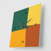 Horloge Carrée Abstract Retro Color Geometric Pattern #10 (Angle)