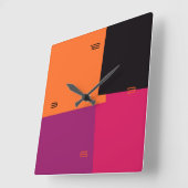 Horloge Carrée Abstract Retro Color Geometric Pattern #9 (Angle)