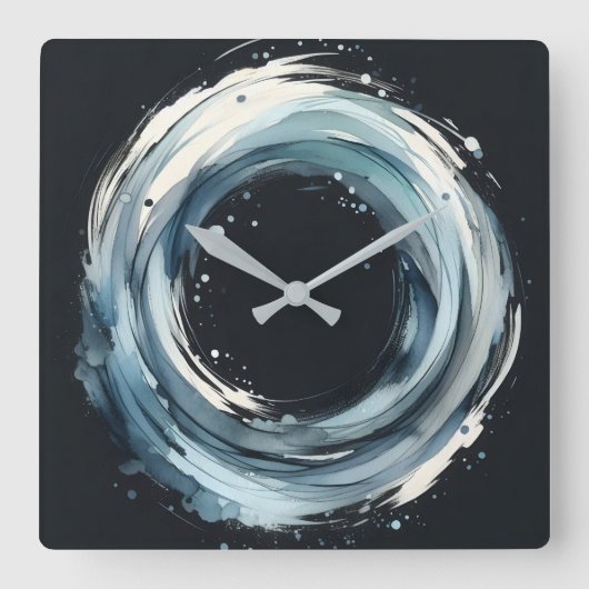 Horloge Carrée abstract ring in watercolor style (Recto)