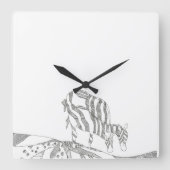 Horloge Carrée Abstract stick figure custom mug giraffe (Recto)