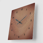 Horloge Carrée Abstract Waves Brown Art Wall Clock (Angle)