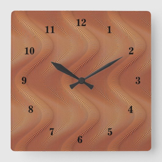 Horloge Carrée Abstract Wavy art Wall Clock (Recto)