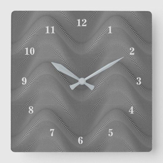 Horloge Carrée Abstract Wavy Striped Pattern 8 (Recto)