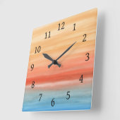 Horloge Carrée Abstrait 44 Bleu orange (Angle)