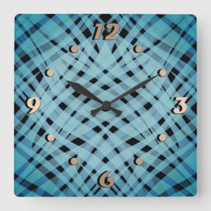 Horloge Carrée Abstrait géométrique moderne rayé rayé clair
