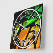Horloge Carrée Abstrait graffiti polygonal moderne dar géométriqu (Angle)