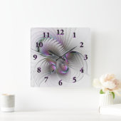 Horloge Carrée Abstrait moderne Shy Imaginaire Figure Fractal Art (Maison)