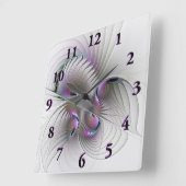 Horloge Carrée Abstrait moderne Shy Imaginaire Figure Fractal Art (Angle)
