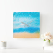 Horloge Carrée abstrait "On the Beach" (Maison)