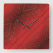 Horloge Carrée Acceptation | Motif de Boho Eclectique Rouge (Recto)