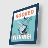 Horloge Carrée Accompagné sur la pêche (Angle)