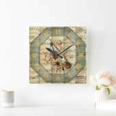 Horloge Carrée Accordéon ~ Edison Phonographe ~ Cello ~ (Maison)