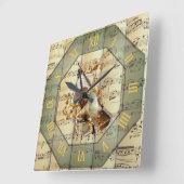 Horloge Carrée Accordéon ~ Edison Phonographe ~ Cello ~ (Angle)